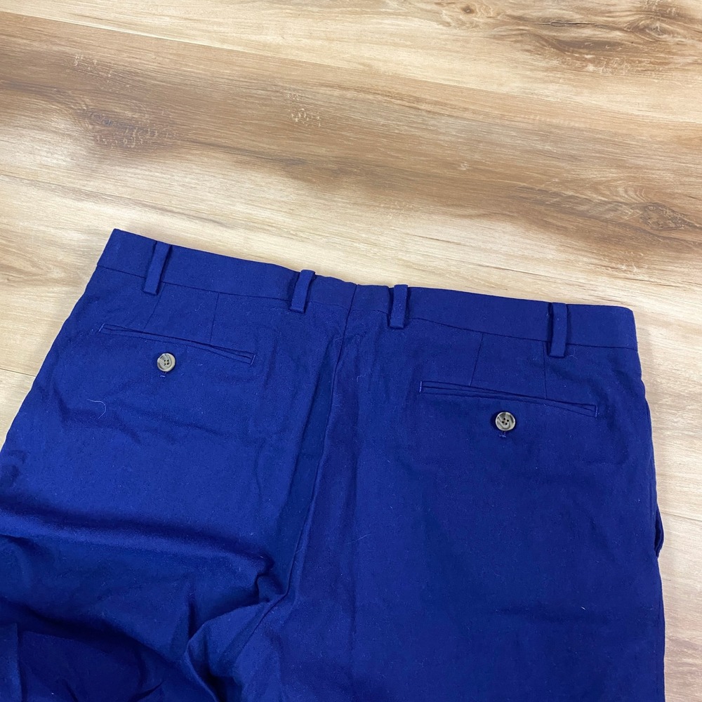 Indochino Wool Dress Pants Mens 36x30 Tailored Straight Leg Royal Blue Flannel - Picture 10 of 10